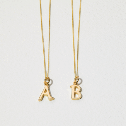 Solid Curve Initial Letter Necklace